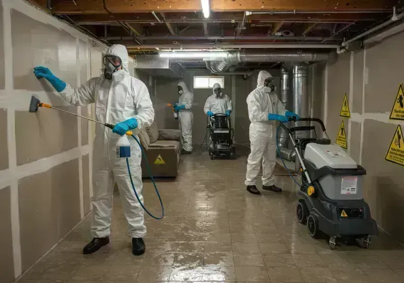 Basement Moisture Removal and Structural Drying process in Chatfield, MN